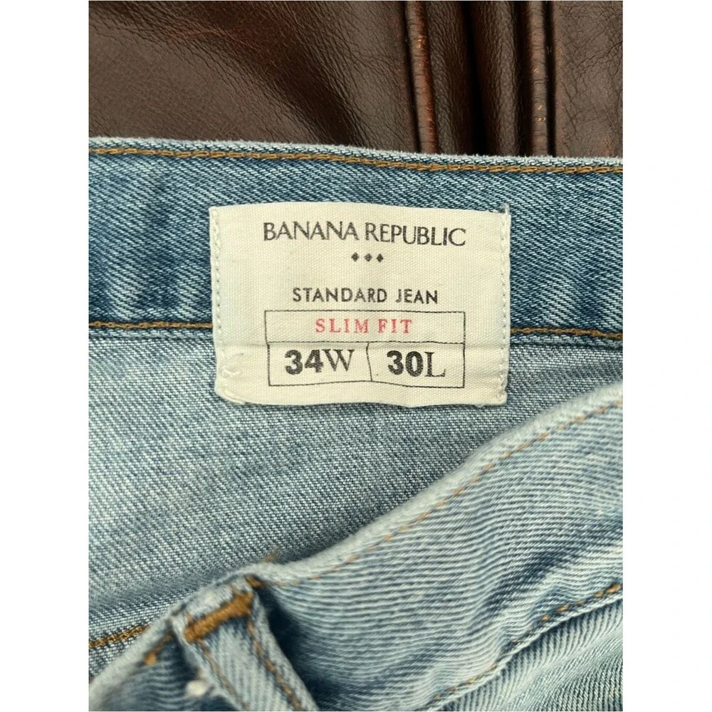 Banana Republic Standard Slim Fit Jeans Mens 34x30 Light Wash Stretch Denim